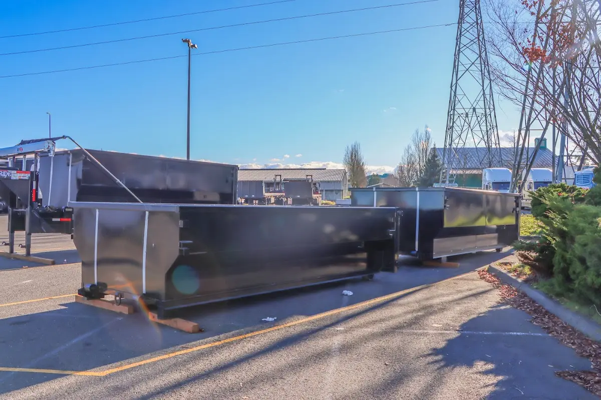 Roll-off dumpster ready for waste disposal at job site for Construction Dumpster Rental in Nevada